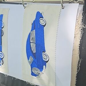 Handmade machine embroidery car patch